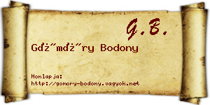 Gömöry Bodony névjegykártya